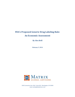 FDA`s Proposed Generic Drug Labeling Rule: An Economic
