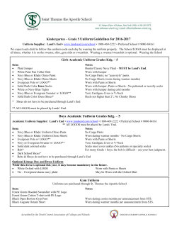 Uniform Guidelines - St. Thomas the Apostle School