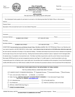 City of Camarillo ENCROACHMENT PERMIT Department of Public