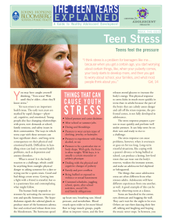 Teen Stress - Johns Hopkins Bloomberg School of Public Health