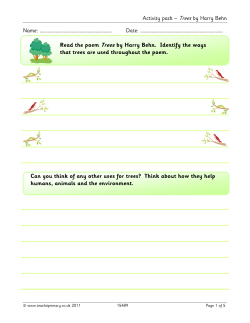 Having read the poem Trees by Harry Bhen look carefully at the