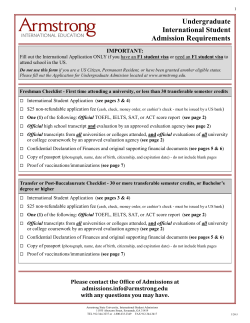 International Application - Armstrong State University