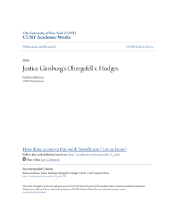 Justice Ginsburg`s Obergefell v. Hodges