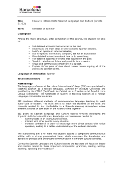 Intensive Intermediate Spanish B1-B2