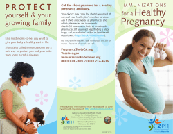 Immunizations for a Healthy Pregnancy brochure