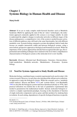 Systems Biology in Human Health and Disease
