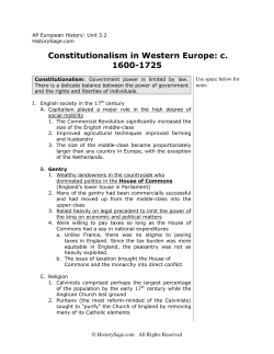 Constitutionalism in Western Europe: c. 1600-1725