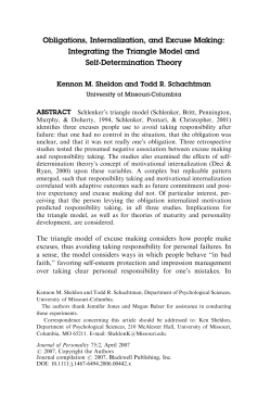 Obligations, Internalization, and Excuse Making - Self
