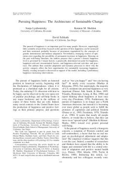 Pursuing Happiness: The Architecture of Sustainable Change