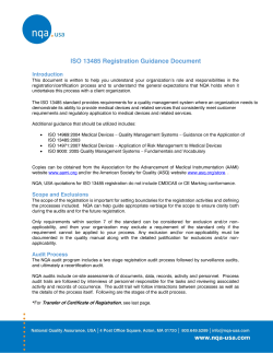 ISO 13485 Registration Guidance Document