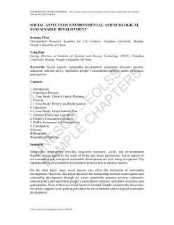 Social Aspects of Environmental