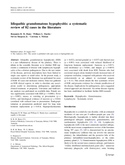 Idiopathic granulomatous hypophysitis: a systematic review of 82