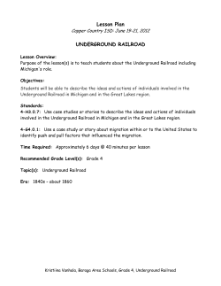 Lesson Plan UNDERGROUND RAILROAD
