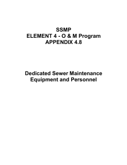Sewer Maintenance Dedicated Equipment