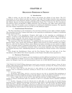 27. Religious Freedom in Prison