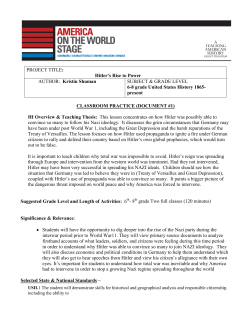 Hitler`s Rise to Power AUTHOR