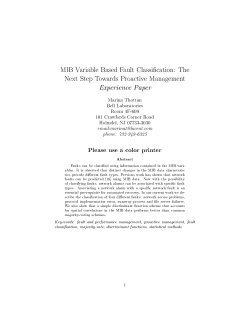 MIB Variable Based Fault Classification