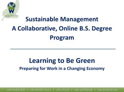 Sustainable Management Online BS Degree