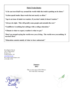 January 2013 Mark Twain Quotes &ldquo;A lie can travel half way around