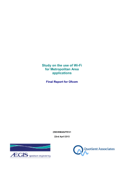Study on the use of Wi-Fi for Metropolitan Area applications