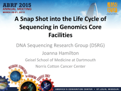 A Snap Shot into the Life Cycle of Sequencing in Genomics Core