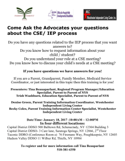 Training: Ask the Advocates about the CSE/IEP Process