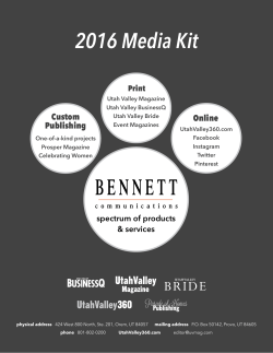 2016 Media Kit - UtahValley360