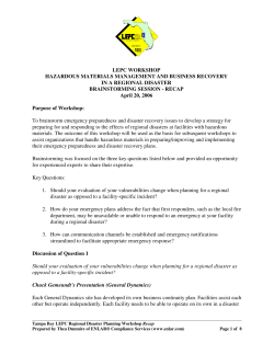 LEPC Brainstorming Workshop Recap - April 20, 2006