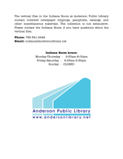 Vertical File Index - Anderson Public Library