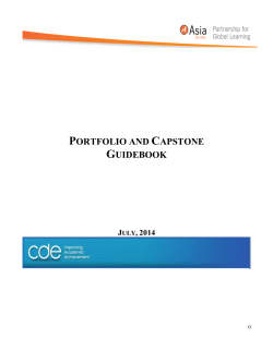 Portfolio and Capstone - DRAFT Implementation Guidebook