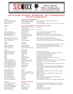 2015 HIGH SCHOOL PREMIERE CUT SCREENINGS