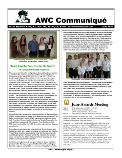 Jun 2015 - Acton Women`s Club
