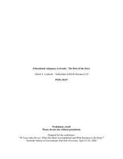 Educational Adequacy Lawsuits