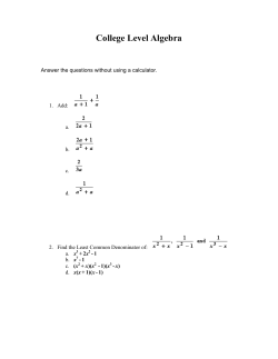 College Level Math