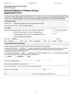 NPS Form 10 900 OMB No. 1024 0018