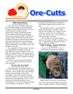 2002 Annual Report As the year as your President ends, I have very