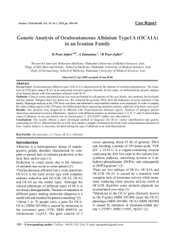 Genetic Analysis of Oculocutaneous Albinism Type1A (OCA1A) in