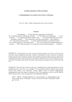 A Methodological Case Study on the Theory of Demand