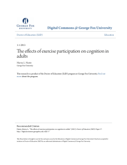 The effects of exercise participation on cognition in adults
