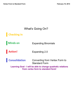Converting from Vertex Form to Standard Form