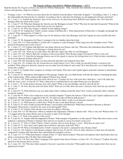 The Tragedy of Romeo and Juliet by William Shakespeare &ndash; ACT I