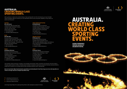 australia. creating world class sporting events.
