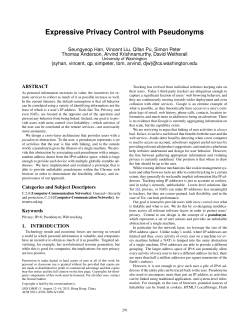 SIGCOMM`13 ~ Expressive Privacy Control with Pseudonyms