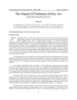 Pros and Cons of Sarbanes-Oxley ACT