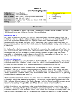 Unit 6: Early Cold War Politics and Culture