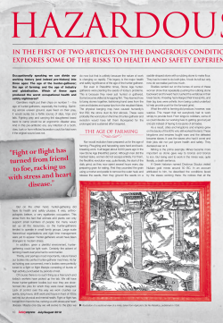 Hazardous Histories: Part I - History of Occupational Safety and Health