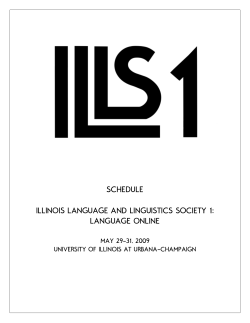 Schedule - Illinois Language and Linguistics Society