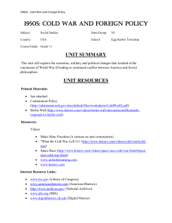 1950s: Cold War and Foreign Policy