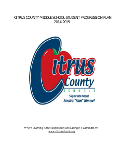 Middle School Progression Plan - Citrus County School District