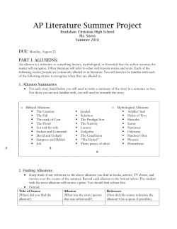 AP Literature Summer Project